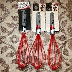 Disney Minnie Mouse Red and Gray Silicone Whisk Set
